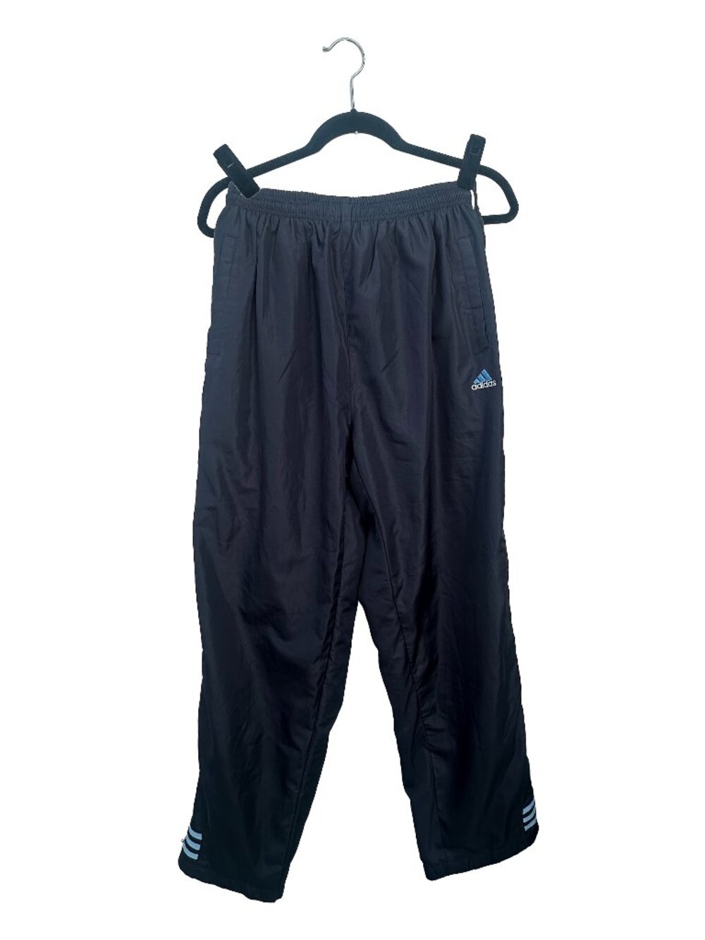 Vintage Adidas Track Pants Navy Zip Ankle Y2K Blokette Mesh Lined Windbreaker